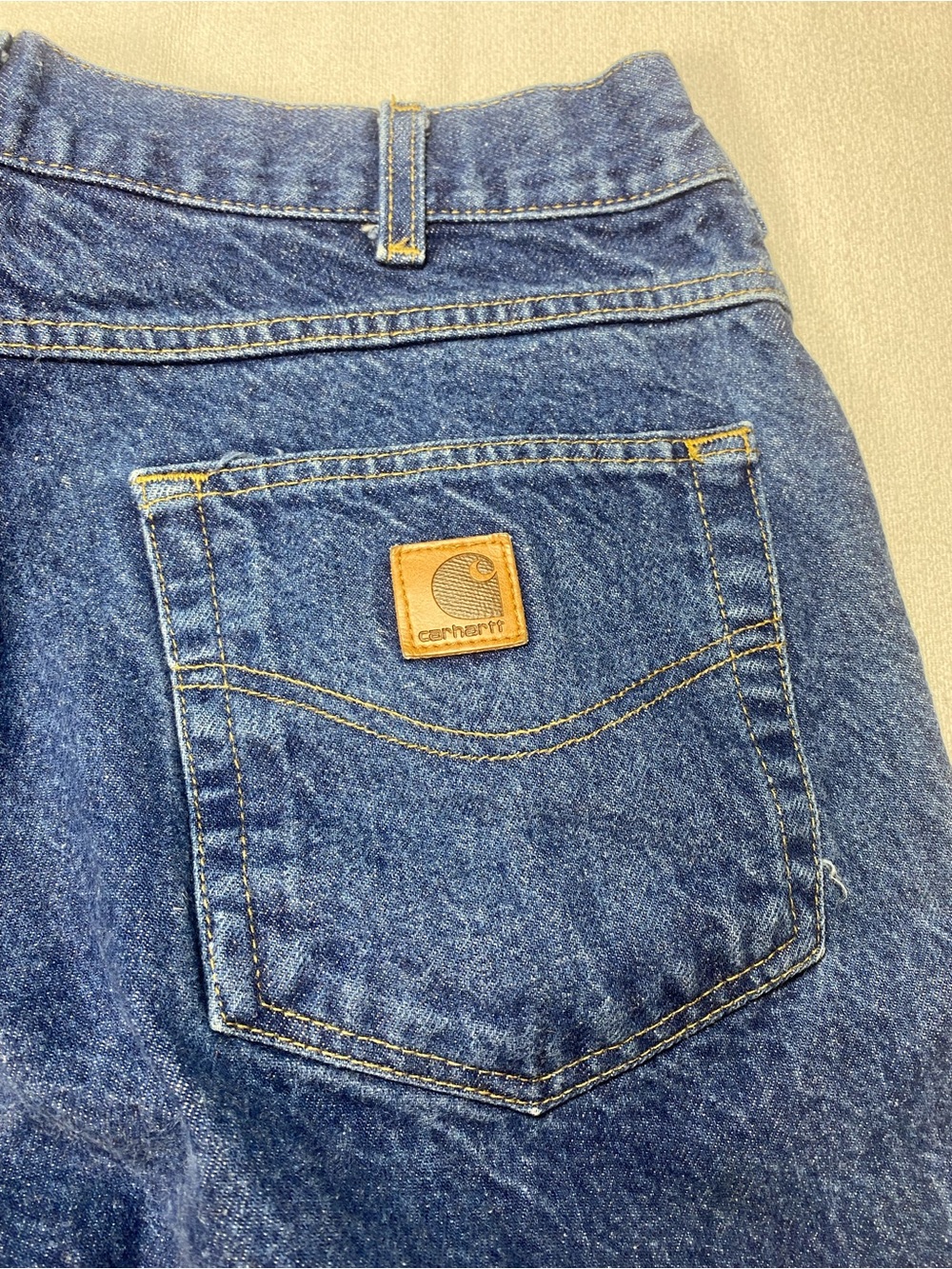 Carhartt Men’s Dark Blue Denim Straight Leg Jeans